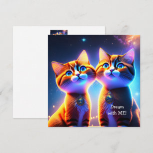 Cute cat-paret under stjärnan himlar -