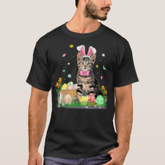 Cute Cat Påsk Day Bunny Eggs Costume Gift Manar T Shirt