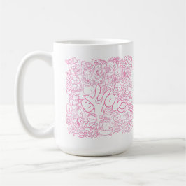 Cute Cat Patten med ASL ILY-tecken - ASL-design Kaffemugg
