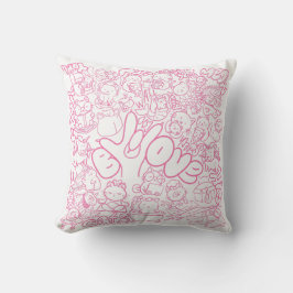 Cute Cat Patten med ASL ILY-tecken - ASL-design Kudde