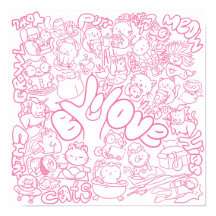 Cute Cat Patten med ASL ILY-tecken - ASL-design