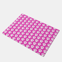 Cute Cat Paw Print Rosa and White Mönster