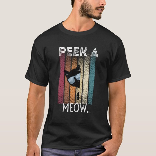 Cute Cat Peek A Meow T Shirt (Framsida)