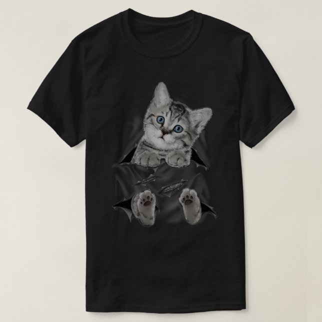 Cute Cat Peeking Out Hanging Funny Gift for Kitty  T Shirt (Design framsida)