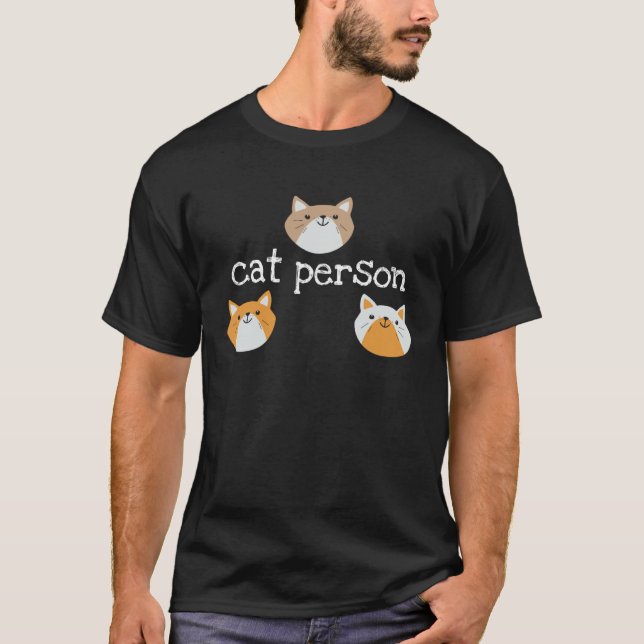 Cute Cat Person   with Kitten Faces T Shirt (Framsida)