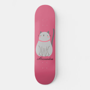 Cute Cat-Personlig Mini Skateboard Bräda 18,5 Cm