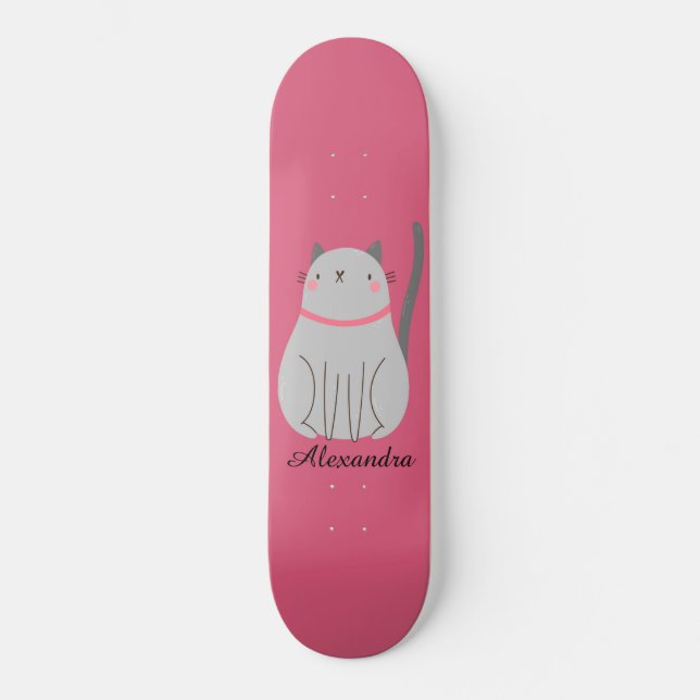 Cute Cat-Personlig Mini Skateboard Bräda 18,5 Cm (Framsida)