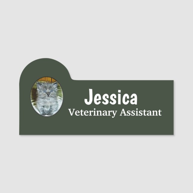 Cute Cat Personlig Namn bricka Namnbricka (Framsida)