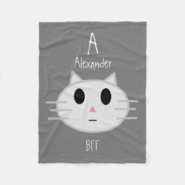 Cute Cat Personlig Pet BFF Namn anpassat Fleecefilt