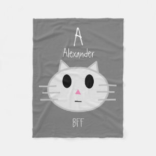 Cute Cat Personlig Pet BFF Namn anpassat Fleecefilt