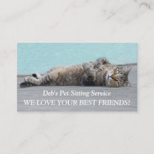 Cute Cat Pet Sitta Animal Professionell Visitkort