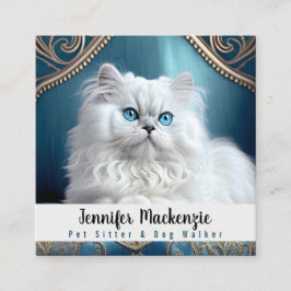Cute Cat Pet Sitter och Dog Walker Fyrkantigt Visitkort