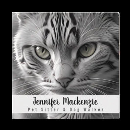Cute Cat Pet Sitter och Dog Walker Fyrkantigt Visitkort