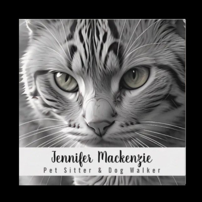 Cute Cat Pet Sitter och Dog Walker Fyrkantigt Visitkort (Skapare uppladdad)