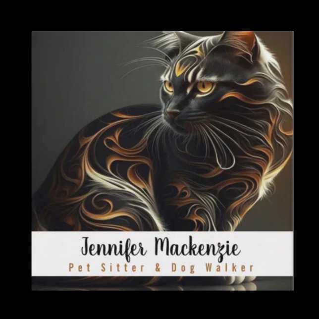 Cute Cat Pet Sitter och Dog Walker Fyrkantigt Visitkort (Skapare uppladdad)