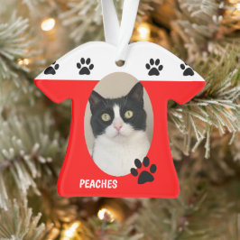 Cute Cat Photo jul Ornament
