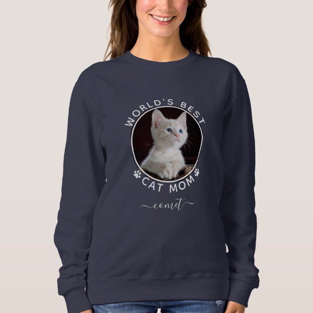 Cute Cat Photo Namn White Tass avtryck Personlig T Shirt (Framsida)