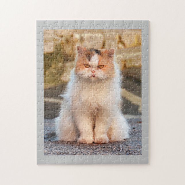 Cute Cat Photo Personlig Pussel (Vertikal)
