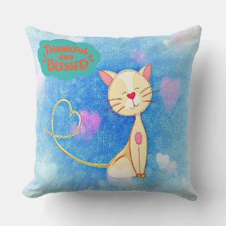 Cute Cat Pillow - A Heartwa Kudde