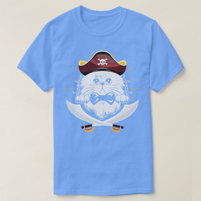 Cute Cat Pirat Gift Boys T Shirt (Design framsida)