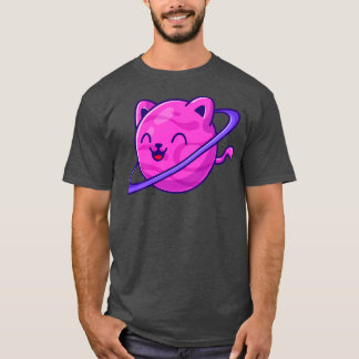 Cute Cat Planet Tecknad 1 T Shirt