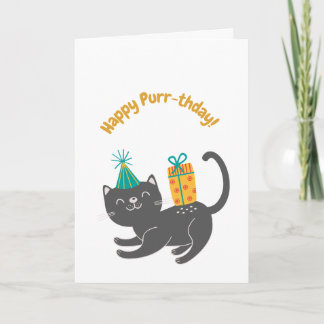Cute Cat Pun Funny Birthday Card Kort