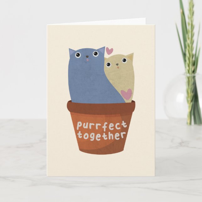 Cute Cat Pun: Purrect Together Anteckningskort (Framsida)