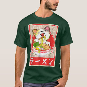 Cute Cat Ramen Kawaii Neko Bowl Anime Japansk noo T Shirt