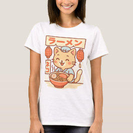 Cute Cat Ramen Shop T-Shirt | Japanska Kawaii Nood