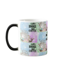 Cute Cat Reading Bokar med kaffe