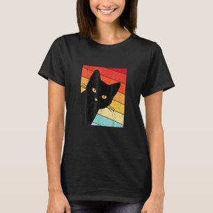 Cute Cat Retro Stil Black Kattunge T Shirt