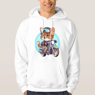 CUTE CAT rider en motorcykel Classic T-Shirt (6) Hoodie
