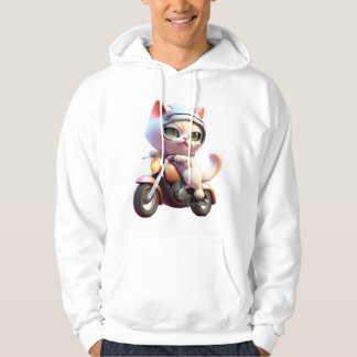 CUTE CAT rider en motorcykel Classic T-Shirt (7) Hoodie
