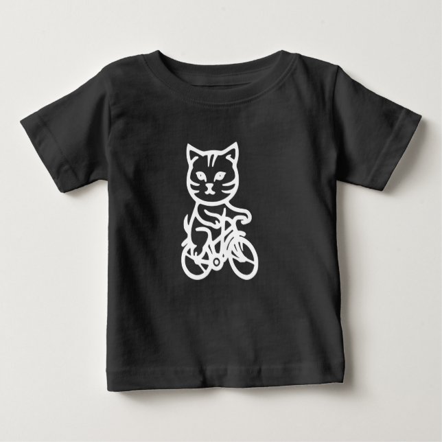 Cute cat riding a bicycle t shirt (Framsida)