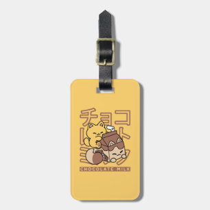 Cute Cat Riding Chocolate Mjölk Carton Kawaii Art Bagagebricka