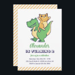 Cute Cat Riding T-Rex Dinosaur Kids Dino Birthday Inbjudningar<br><div class="desc">För barn för rutdesign,  pojkar eller flickor som kärlek dinosaur,  dino-tecknad,  T-rex och andra dinosauriarter. Perfekt för födelsedagsfest av Jurassic-tema. Du kan anpassa ordalydelsen så att den passar för andra tillfällen.</div>