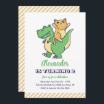 Cute Cat Riding T-Rex Dinosaur Kids Dino Birthday Inbjudningar<br><div class="desc">För barn för rutdesign,  pojkar eller flickor som kärlek dinosaur,  dino-tecknad,  T-rex och andra dinosauriarter. Perfekt för födelsedagsfest av Jurassic-tema. Du kan anpassa ordalydelsen så att den passar för andra tillfällen.</div>