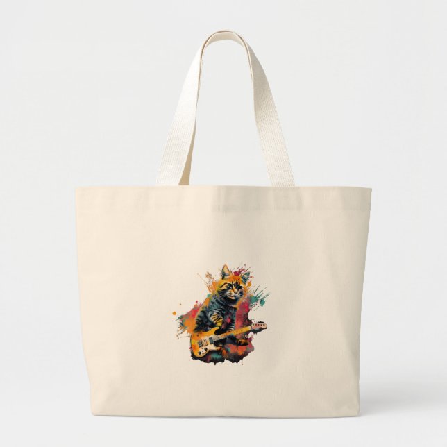 cute cat rocks tar design  jumbo tygkasse (Framsidan)