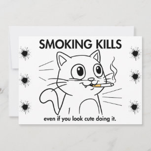 Cute Cat - Rökande Dödor - luddig antirökdesign