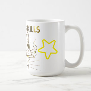 Cute Cat - Rökande Dödor - luddig antirökdesign Kaffemugg