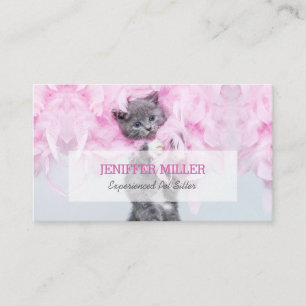 Cute Cat rosa plume.                               Visitkort