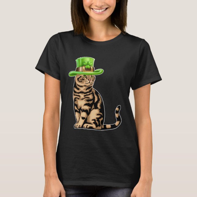 Cute Cat Saint patrick-dagen Lycklig St Kitten-dag T Shirt (Framsida)