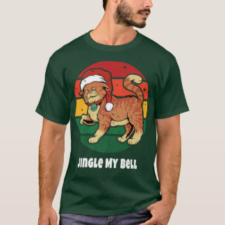 Cute Cat Santa Claus Retro Vintage Sunset Happy Ho T Shirt