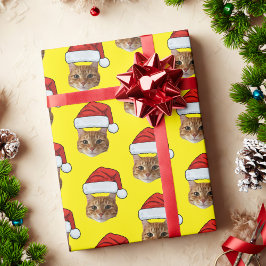 Cute Cat Santa Hat | Anpassningsbar Ansikte Cat-ju Presentpapper