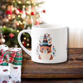Cute Cat Scandinavian Folk Art jul Espressomugg