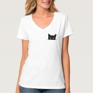 Cute Cat Shirt, katt Gömmande i Pocket Shirt T