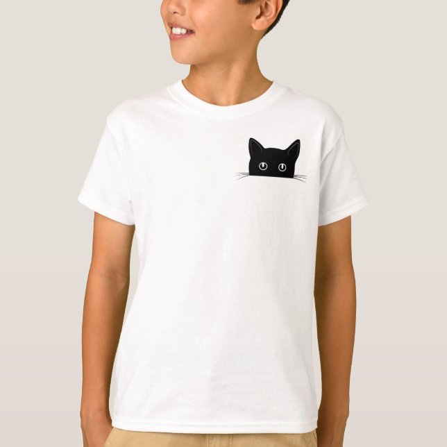 Cute Cat Shirt, katt Gömmande i Pocket Shirt T Shirt (Framsida)