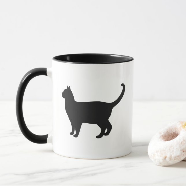 Cute Cat Silhouette Mugg (Med munk)