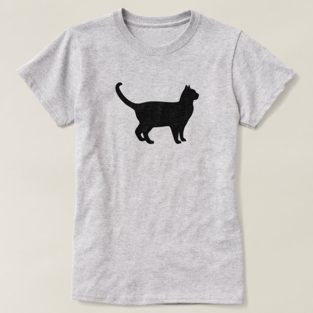 Cute Cat Silhouette T Shirt (Design framsida)