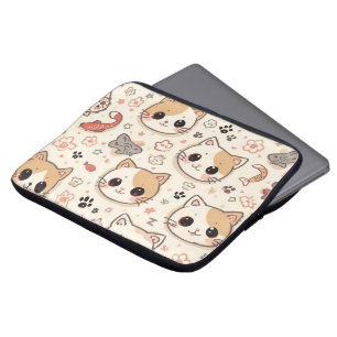 Cute Cat simpel kattunge Mönster Party Laptop Fodral